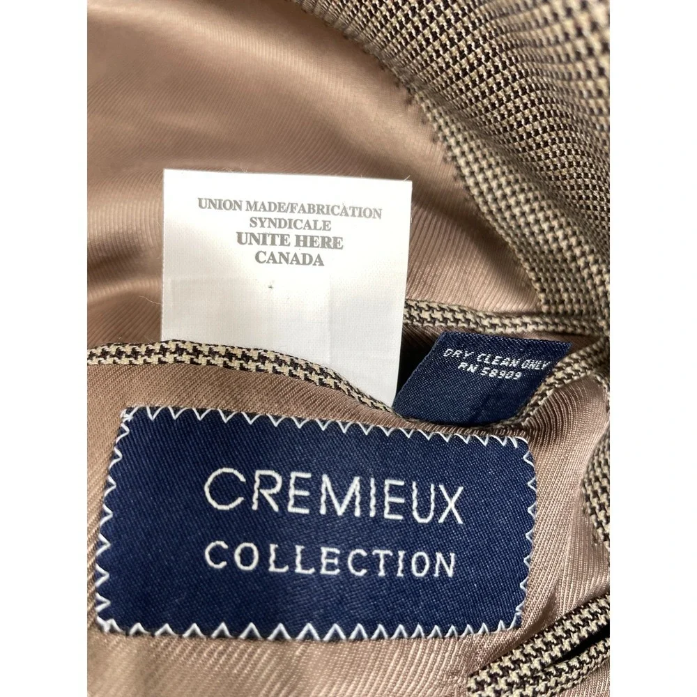 Cremieux Loro Piana Wool Sport Coat Mens 50L Tan Brown Houndstooth Canada